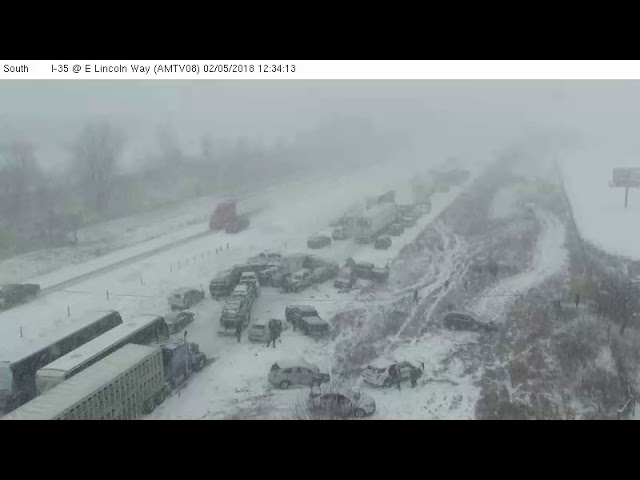 Iowa DOT releases stunning footage of deadly 70 vehicle pileup as it happens
