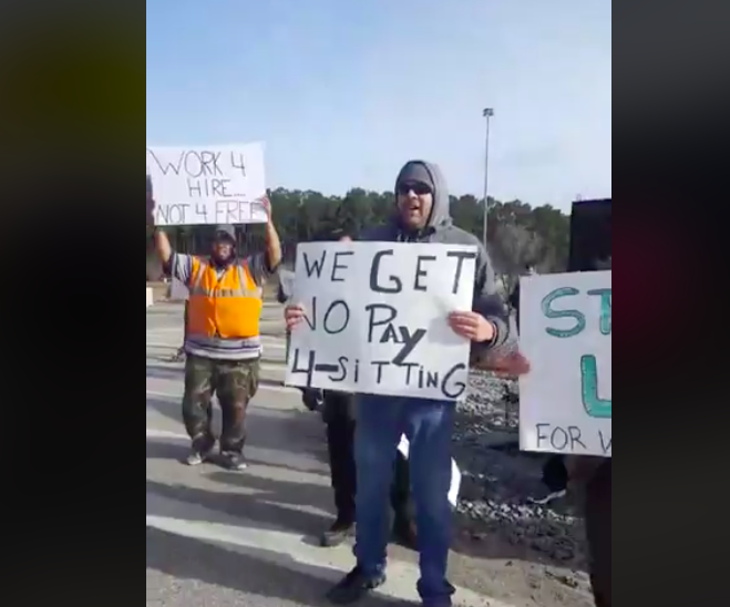 Truckers protest long wait times at Virginia port