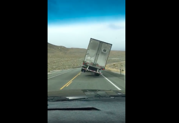 VIDEO: Semi truck suddenly needs a nap