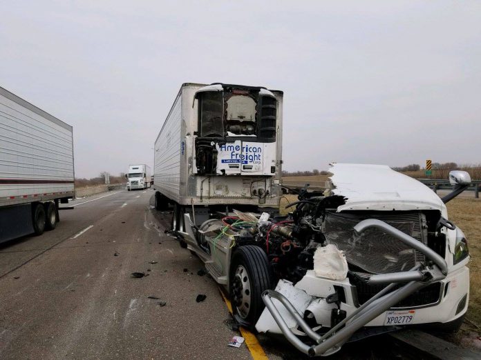 Trucker survived I-80 crash that decimated his cab