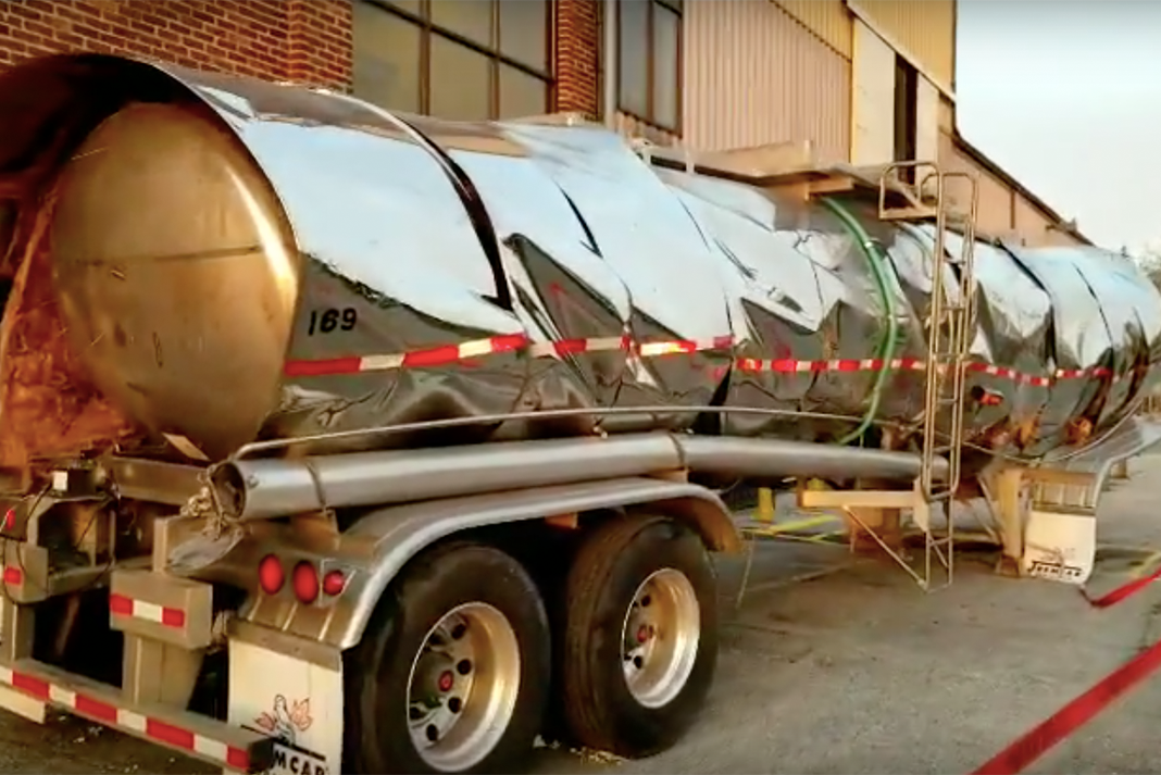 Check out this insane video of a liquid wax tanker implosion