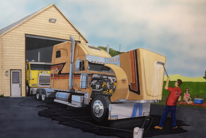 Artist creates gorgeous drawings that capture trucking life