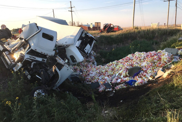 Texas highway awash with Vitamin Water after trucker reportedly fell asleep and crashed