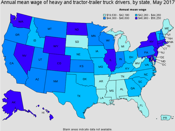 Truck Driver Salary By State