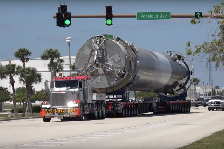 VIDEO: Trucking SpaceX rockets