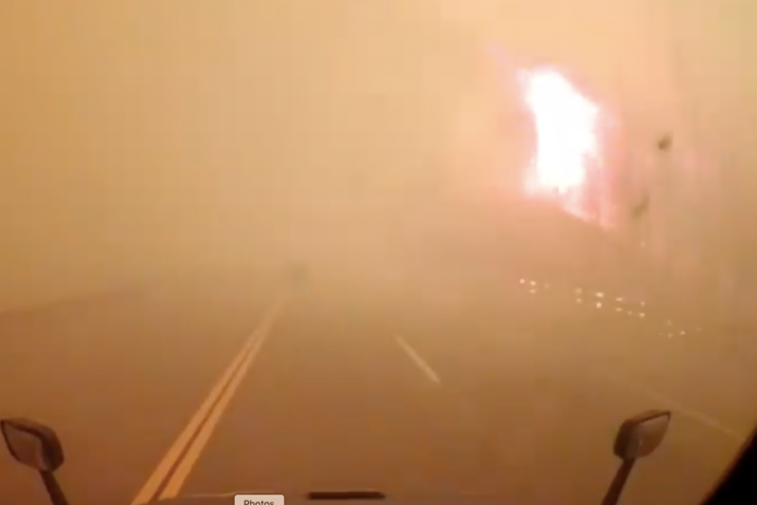 VIDEO- California trucker says he had no choice but to drive through fire