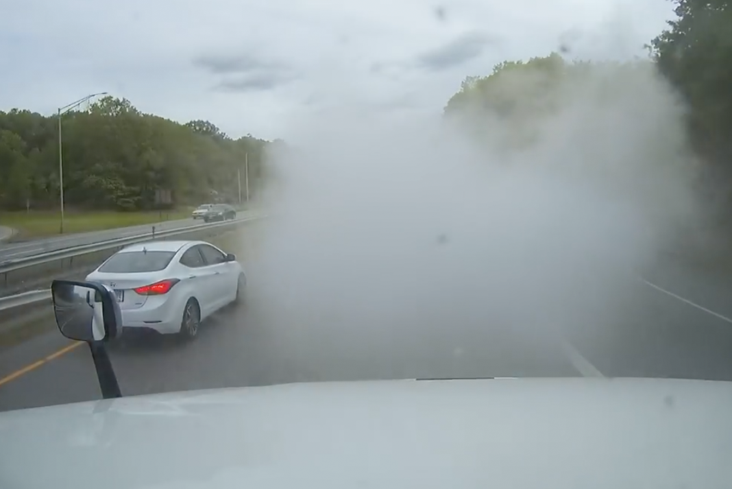 VIDEO: Smoke screen rear end collision