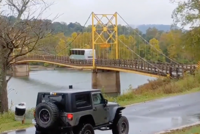 VIDEO: Watching this 35 ton bus go over a 10 ton bridge will make you uncomfortable
