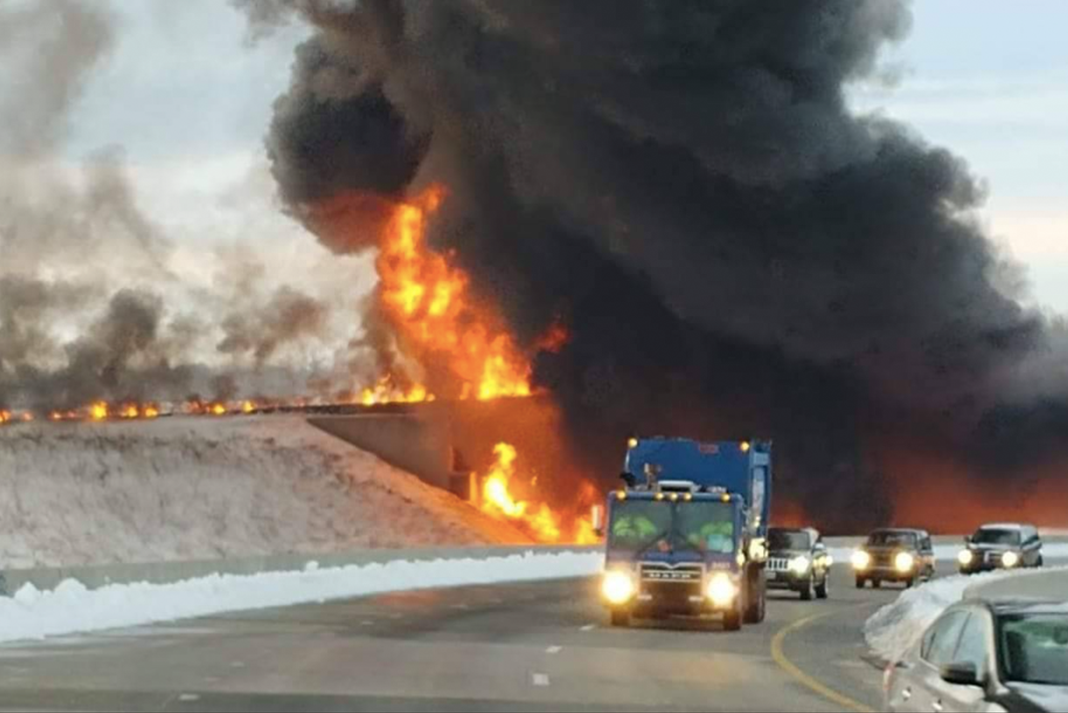 Huge gas tanker fire shut down two major interstates