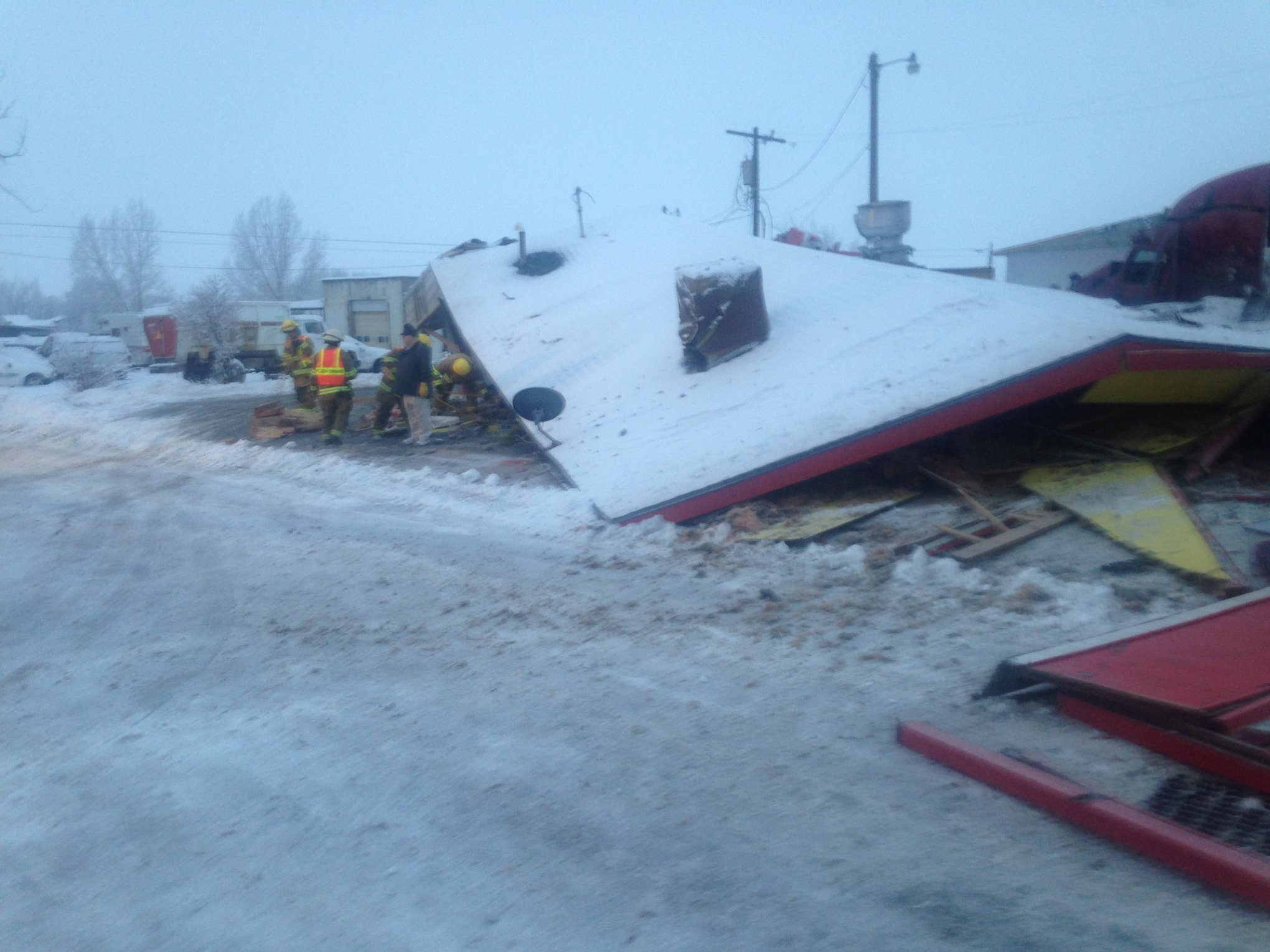 Out of control semi truck bowls over Mexican restaurant