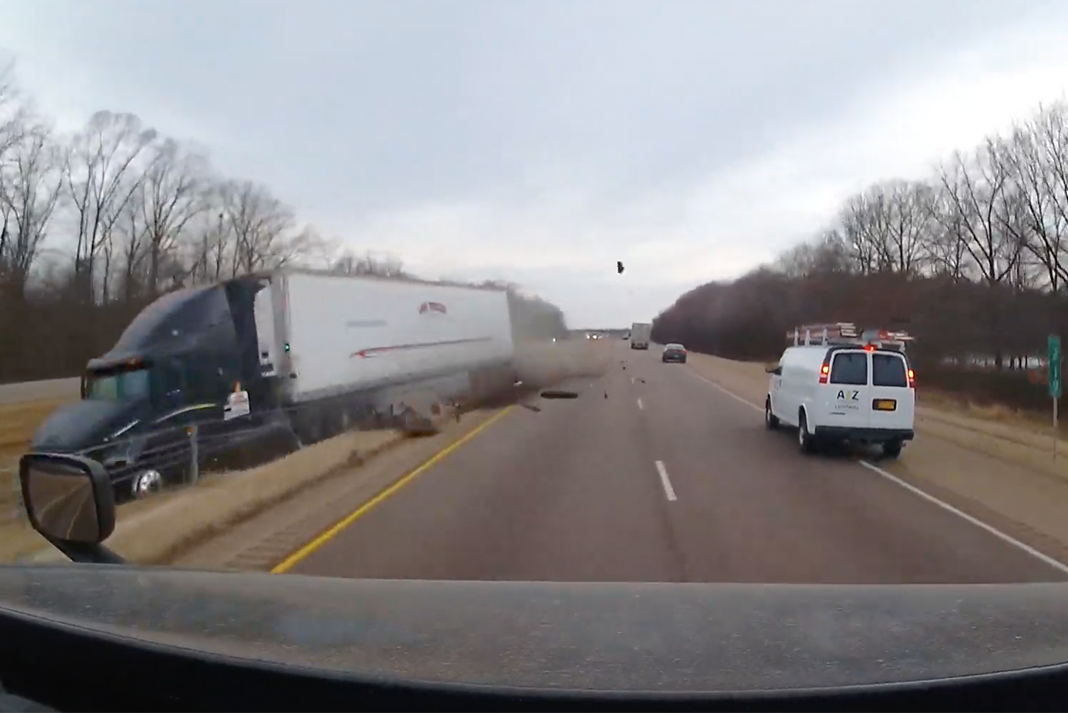 The cable barrier did its job': OHP dash cam shows semi driver losing  control