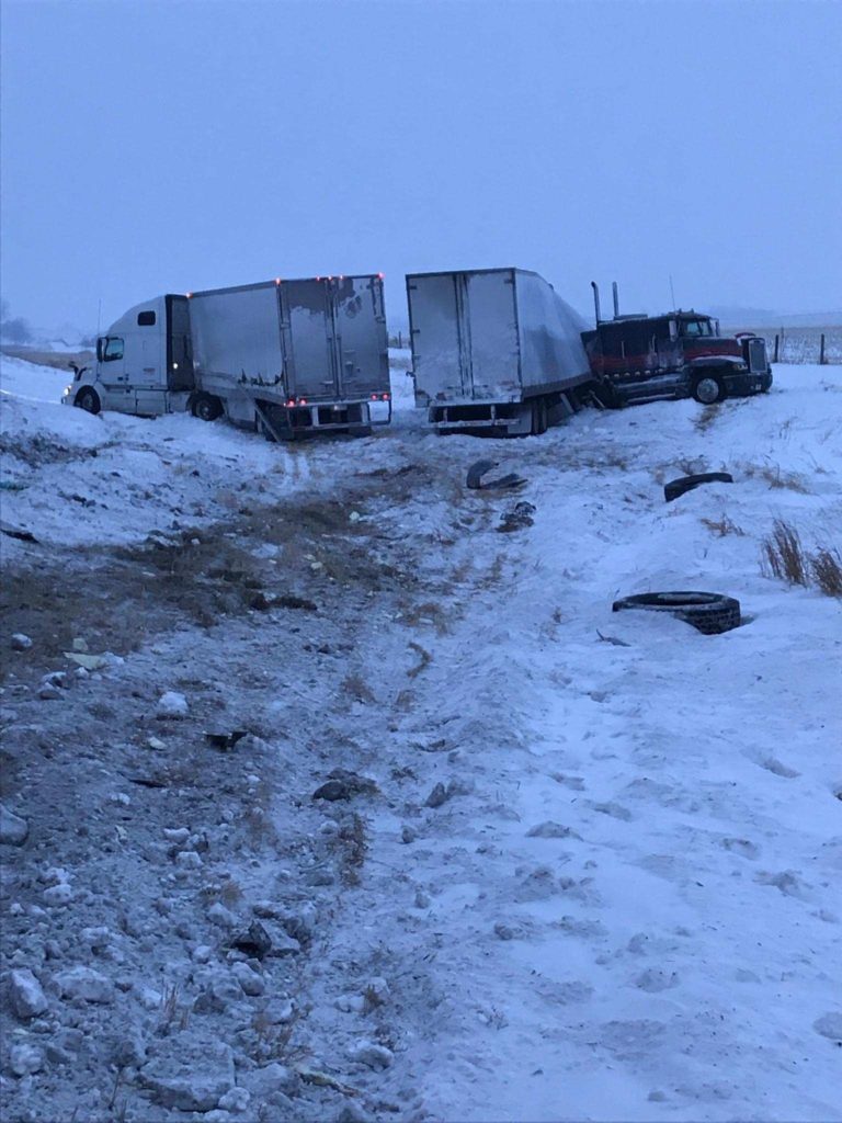 Troopers say no injuries after serious multitruck crash