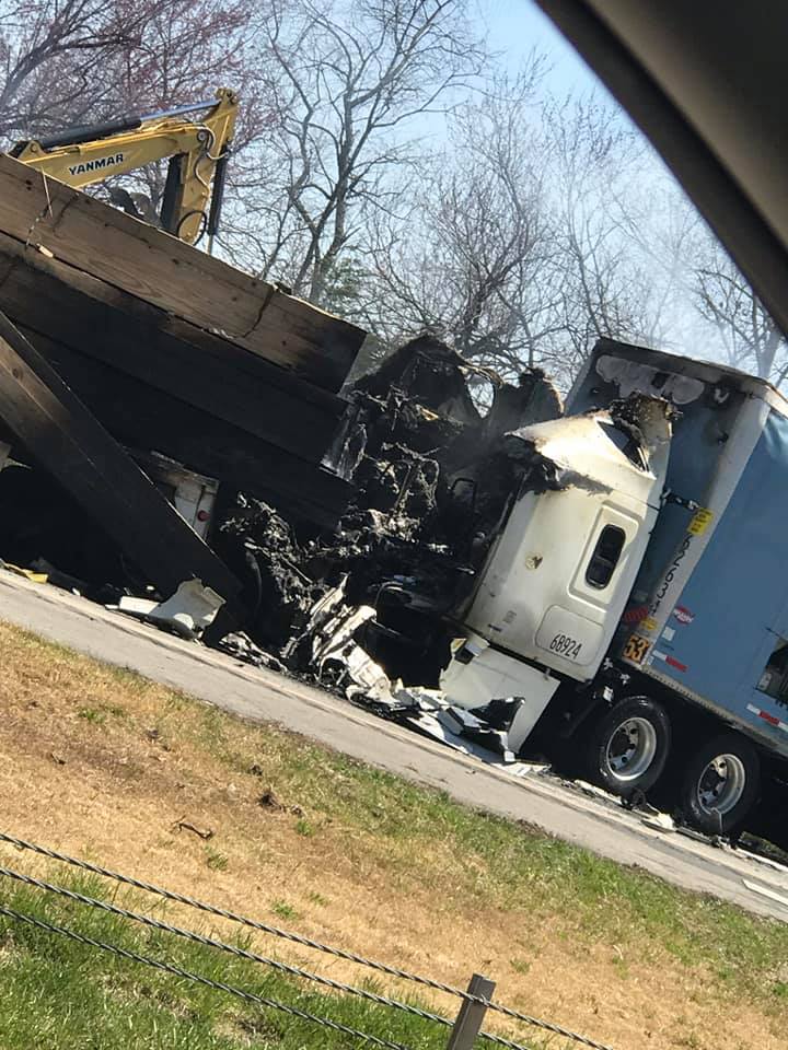 Multiple semi truck crash shuts down interstate