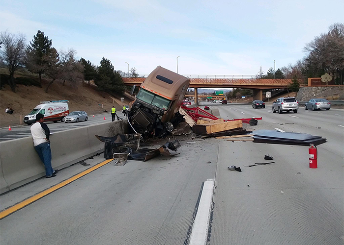 Interstate reopens after semi truck slammed through median