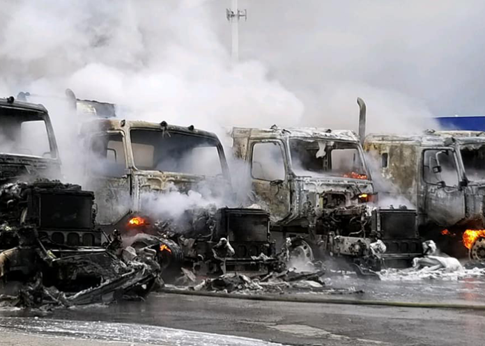 Authorities in Indiana say that they are investigating the cause of a fire that destroyed multiple semi trucks at a truck stop over the weekend. 