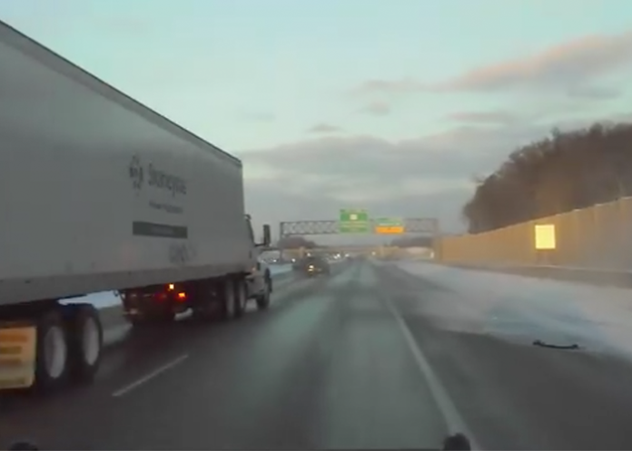 Police share video to show how trucker's evasive maneuver saved the day