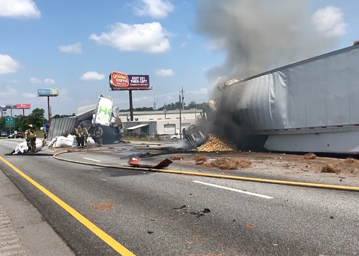 Truck driver issued homicide charges following fiery interstate crash