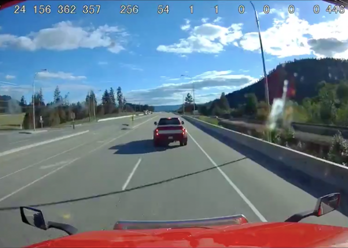 'Speeding road rager' in pickup picks a fight with a trucker