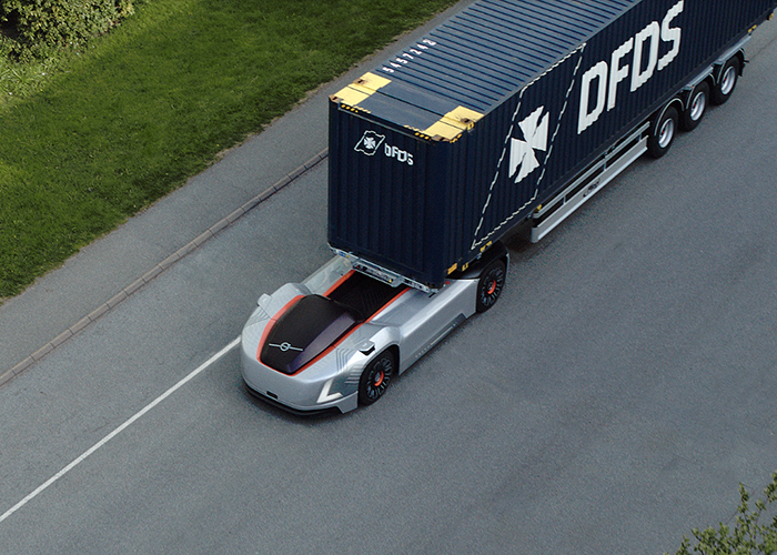 See Volvo's *very* driverless truck in action at port terminal