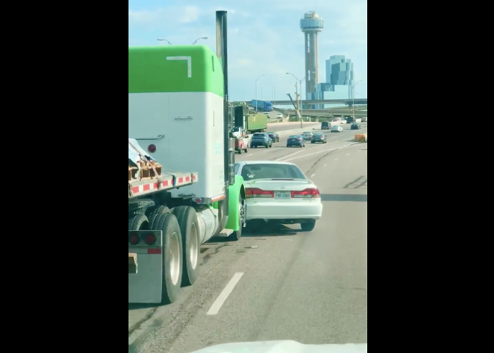 Truck Shoves Car Viral Video