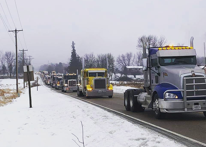 50 truckers convoy to bring joy to boy with terminal cancer