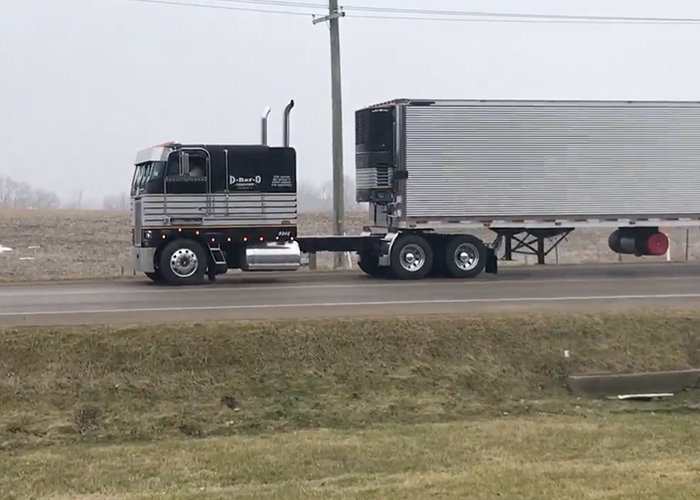 More than 80 trucks convoy for trucker battling cancer