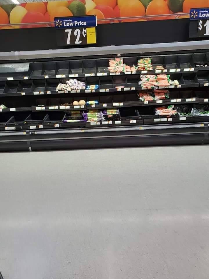 Empty Walmart shelves are a sobering reminder of how much we depend on