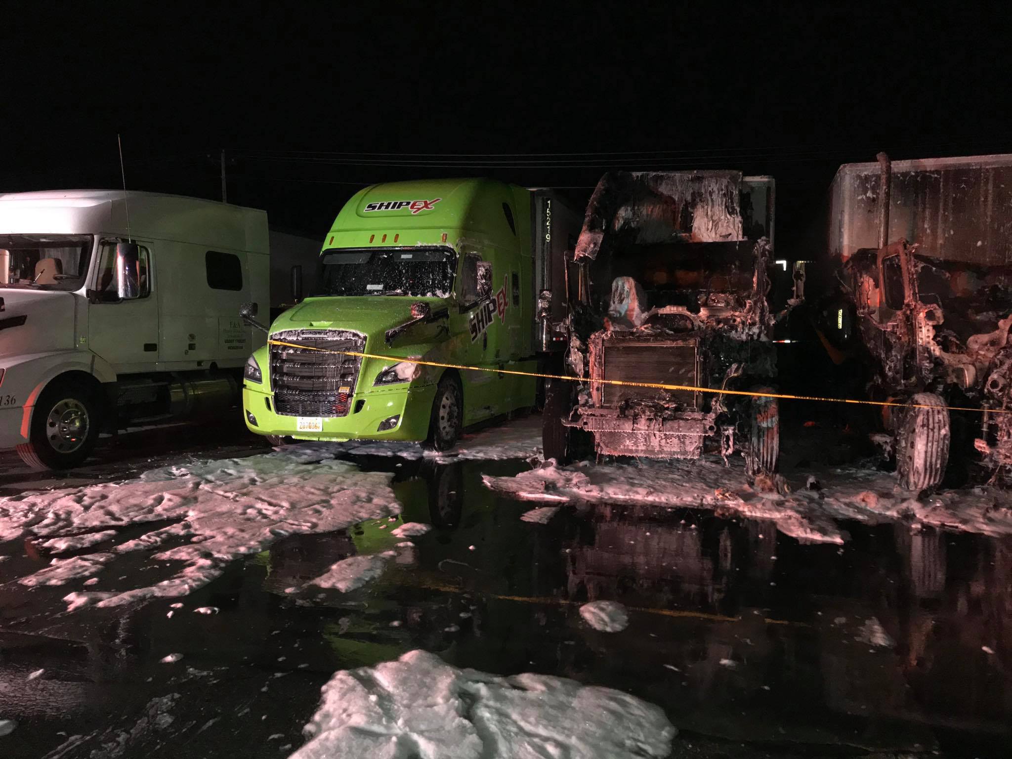 Multiple trucks destroyed in overnight fire at Texas truck stop
