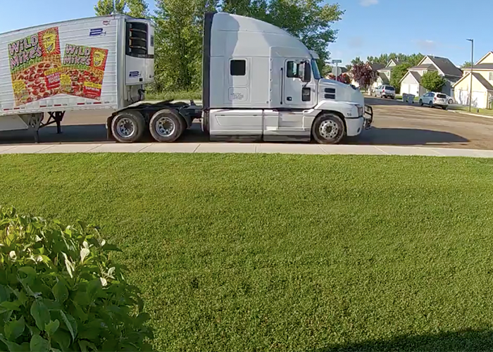 Trucker forgets something important in home security video