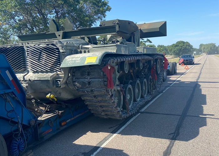 Troopers are trying to find the truck driver who abandoned a military vehicle on I-80