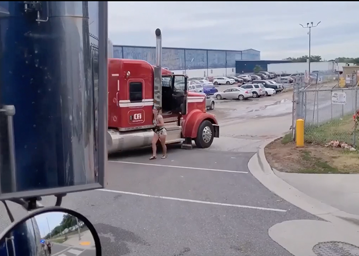 Video highlights problems truckers face with protesters (and police) at  meat processing plant
