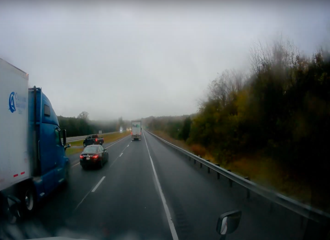 Pickup driver makes ill-advised illegal U-turn right in front of a semi ...