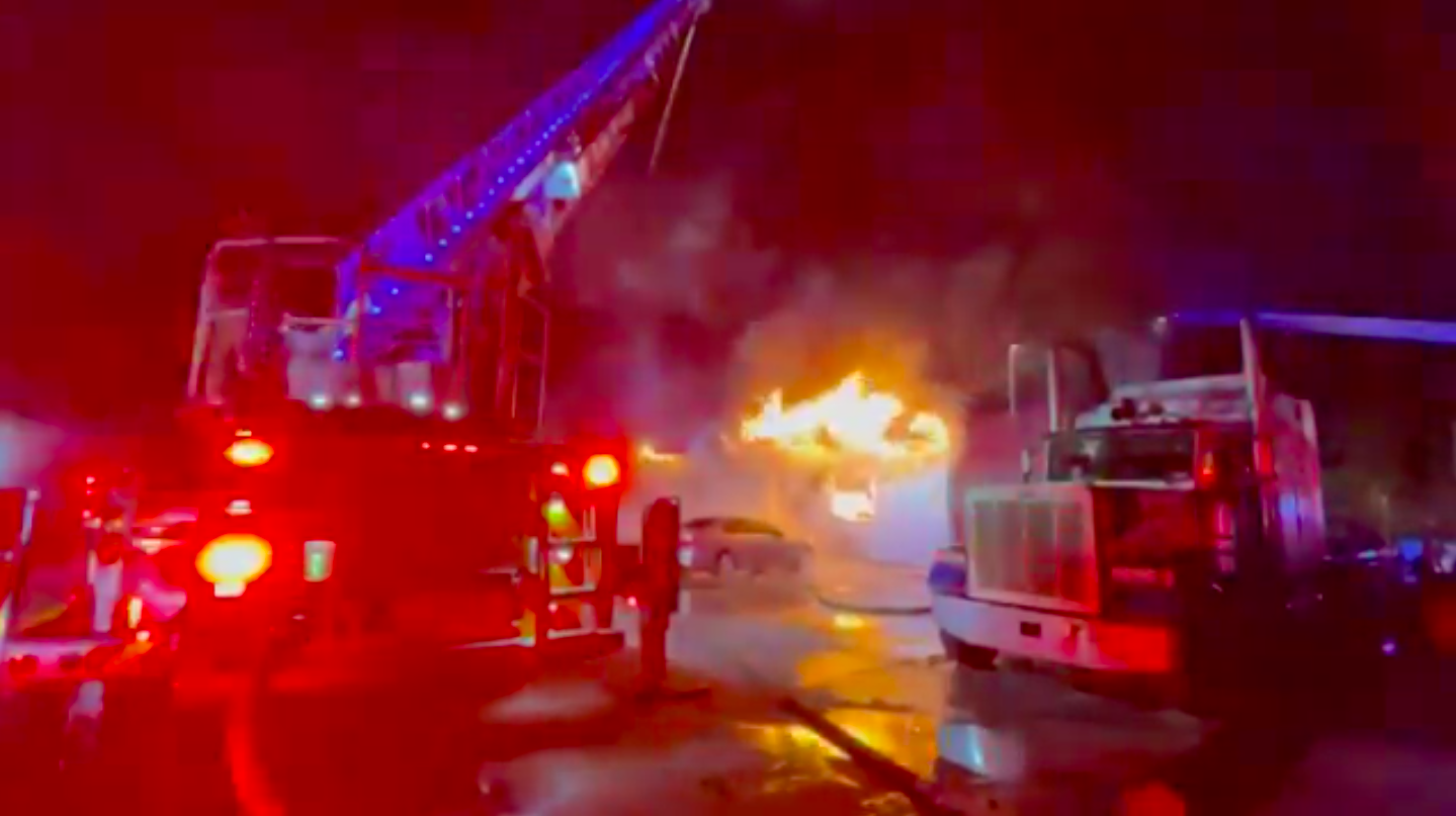 Massive early morning fire reported at Florida trucking company