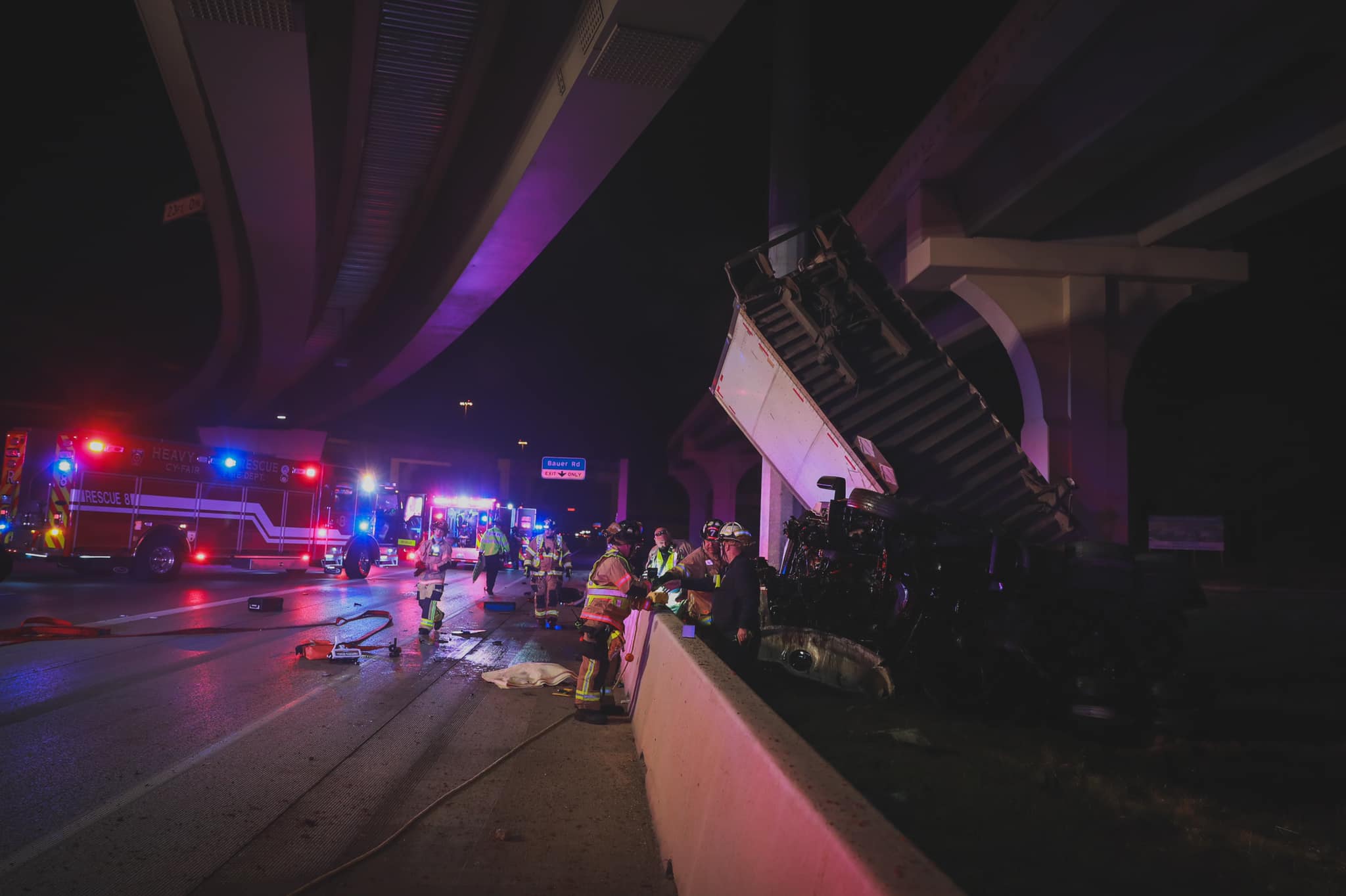 Truck Driver In Critical Condition After Plunging Off Texas Overpass