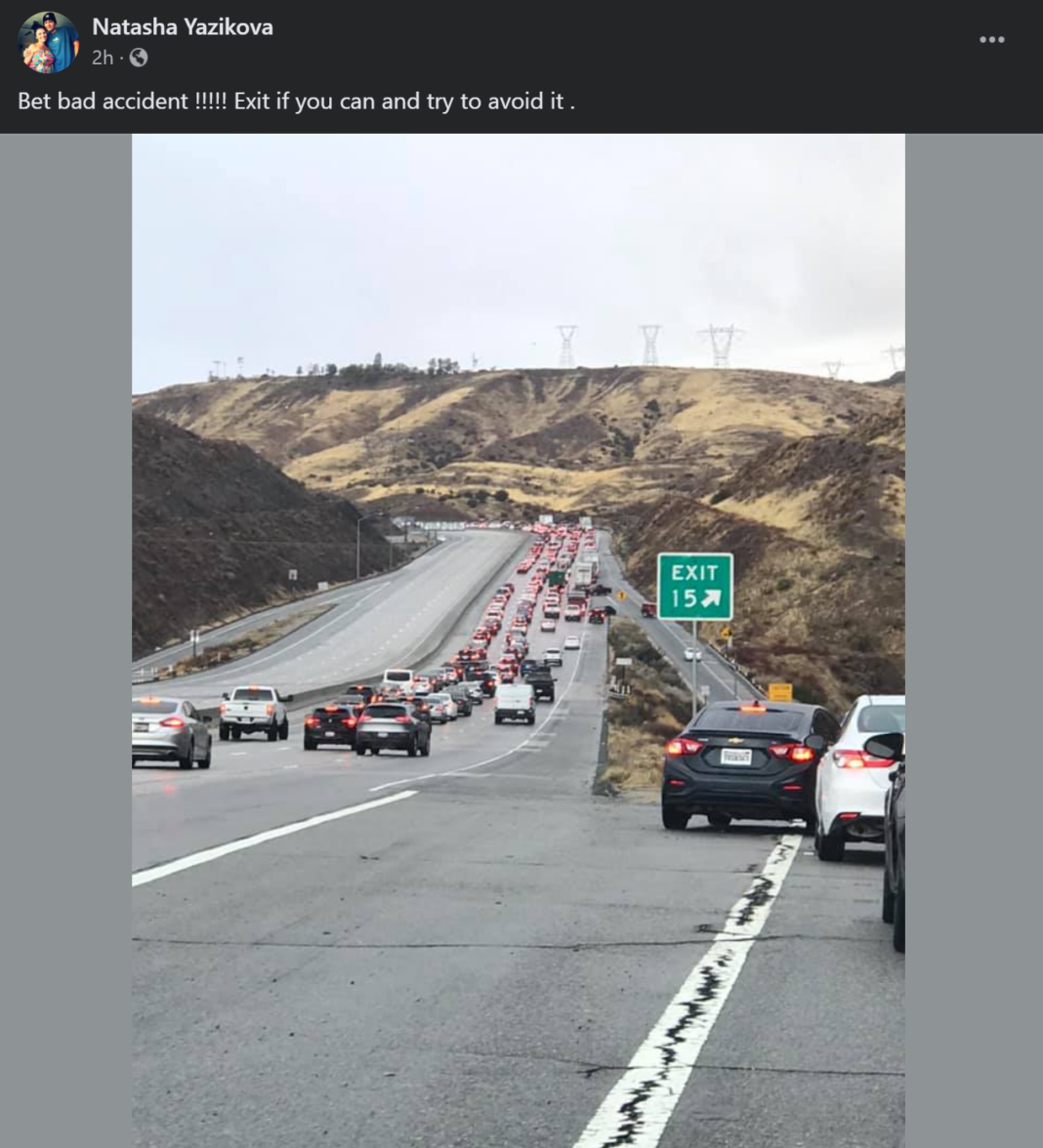 Portion of 14 freeway closed for “unknown duration” due to big rig crash