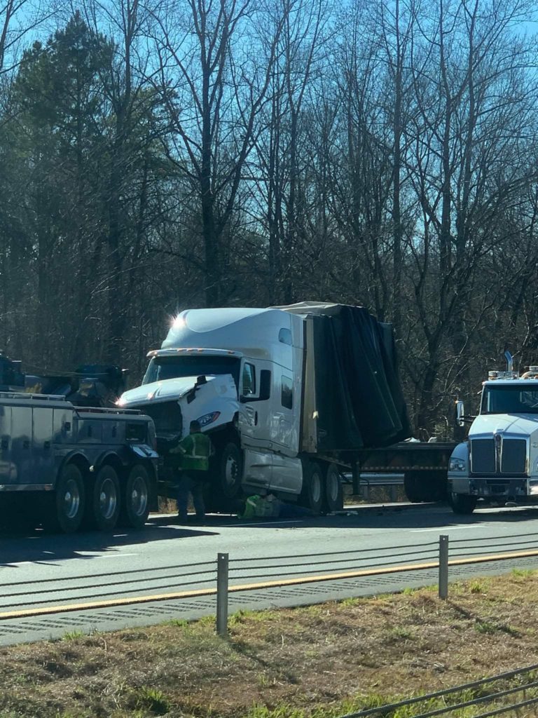 Weigh station chainreaction crash leaves one truck driver in serious