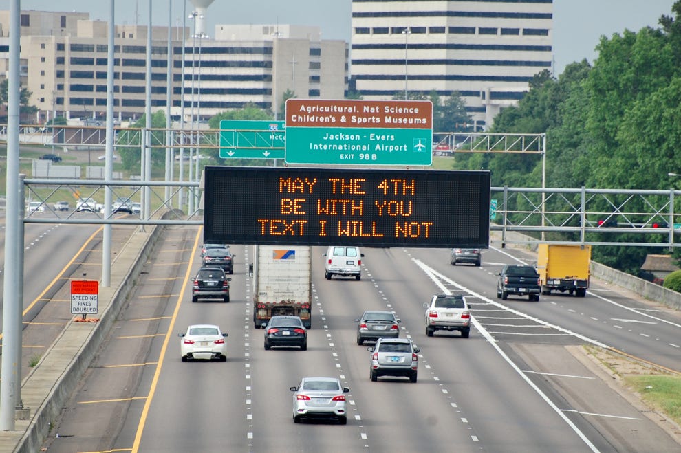 Witty one-liners have taken over America's highway signs, here are the best