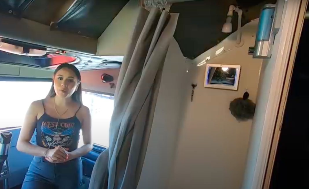 VIDEO So someone figured out how to get a shower in a semi truck