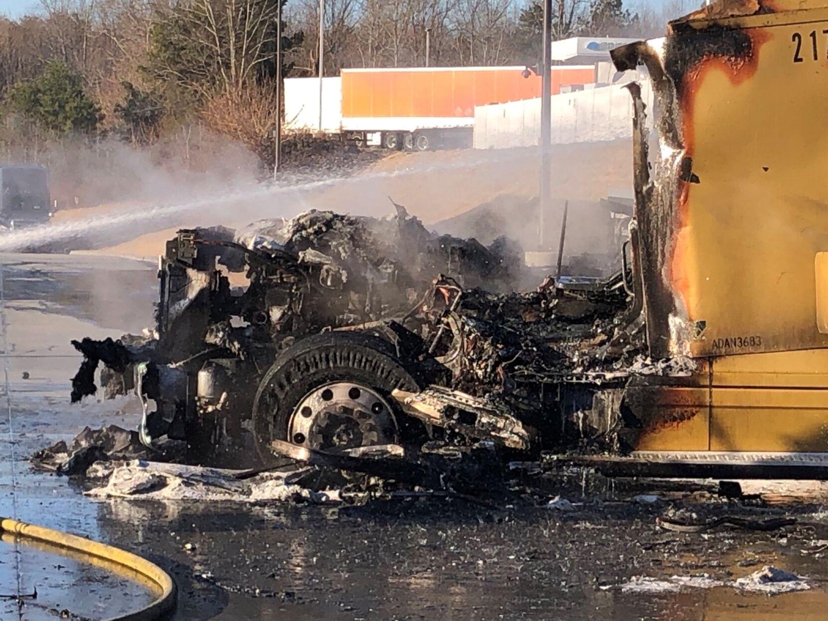 Trucker puts others before himself when rig goes up in flames