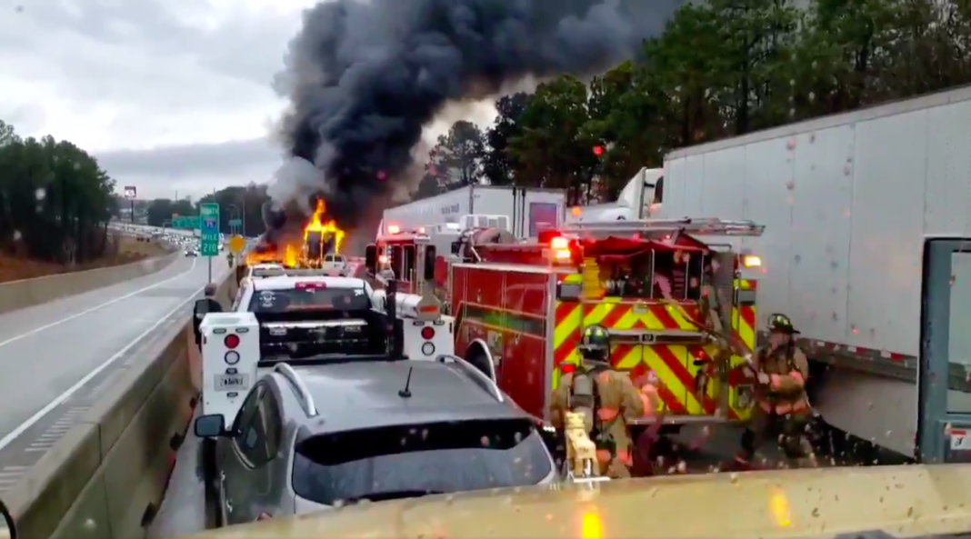 interstate closed for deadly 16 vehicle pileup