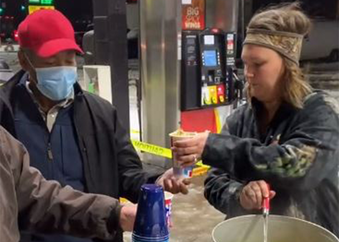 “Don’t forget about these people” — Good Samaritans feed stranded truckers