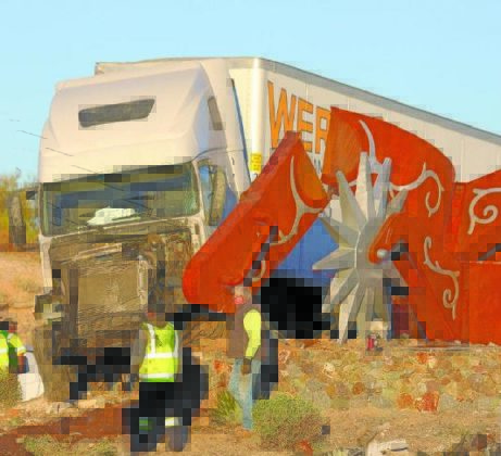 World’s largest pair of spurs crushed by sleepy truck driver