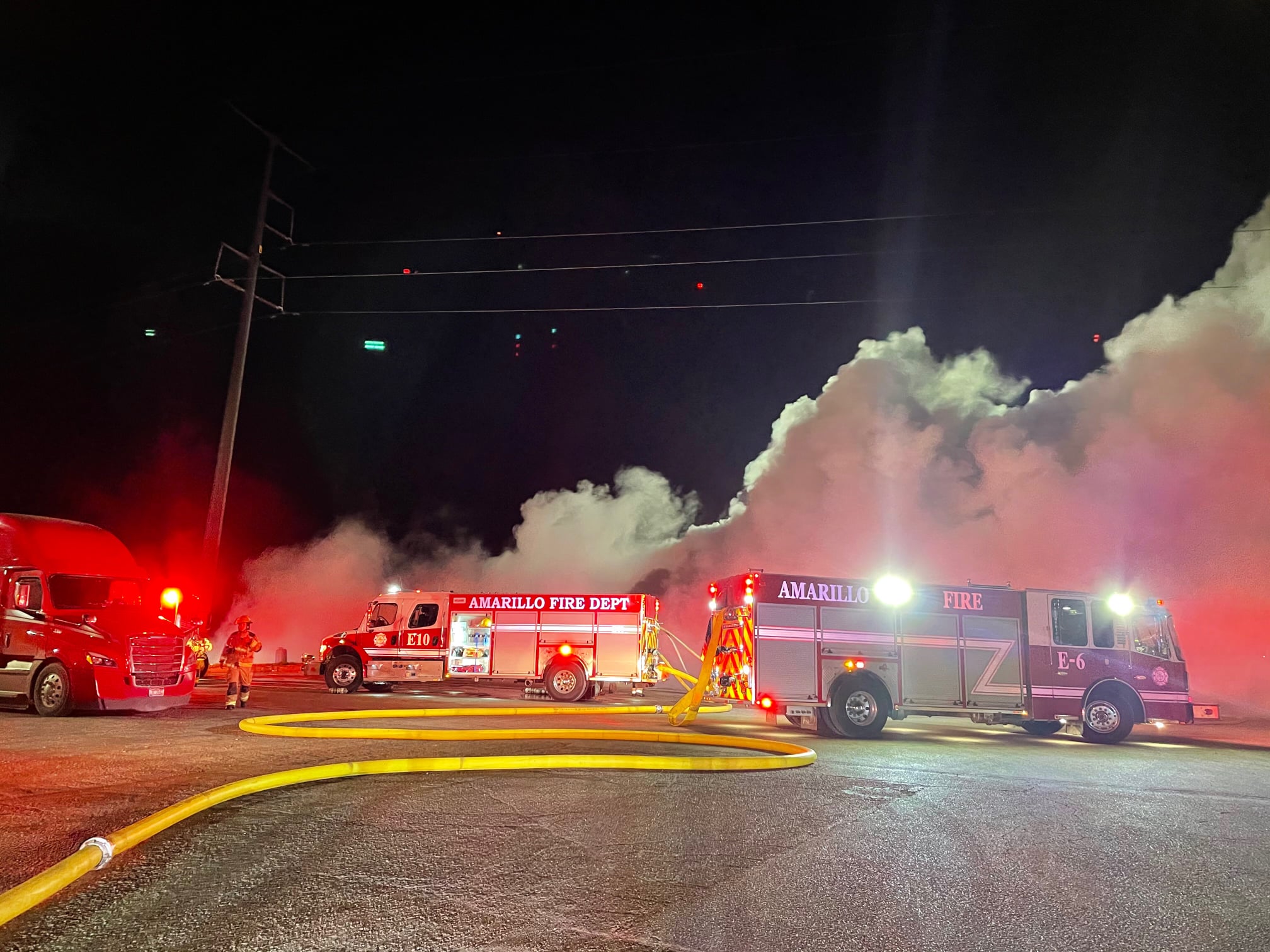 Firefighters investigating after 5 big rigs burn at Texas truck stop