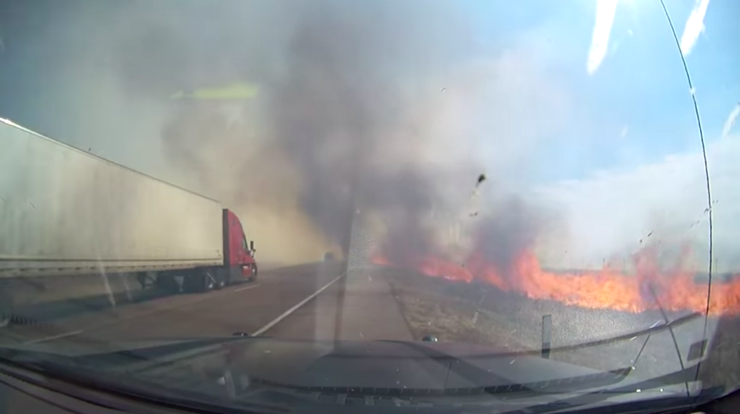 Nebraska troopers share dash cam video of fast-moving blaze that shut down I-80