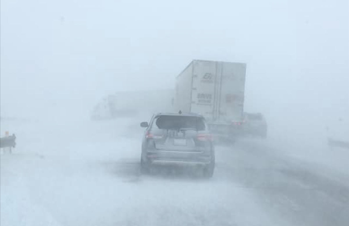 Pileup involving up to 70 vehicles reported on Trans-Canada Highway