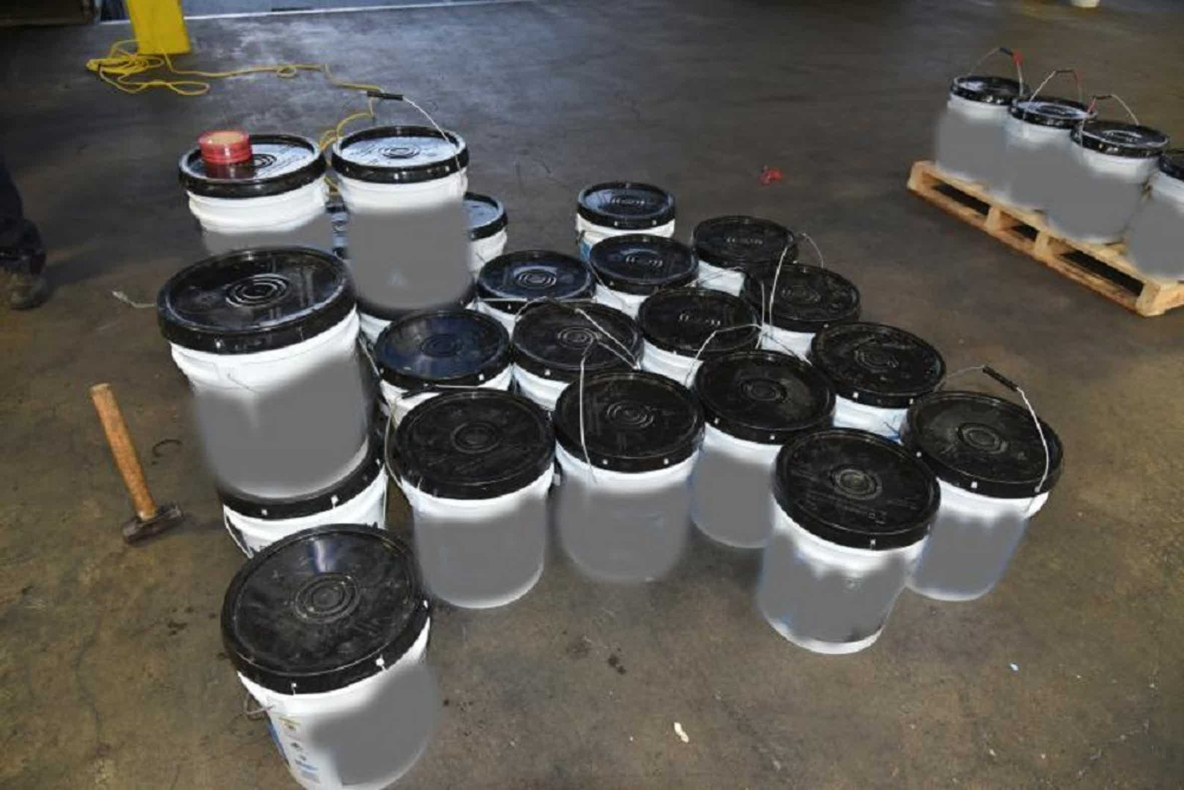 $24M in meth disguised as buckets of paint discovered inside semi truck