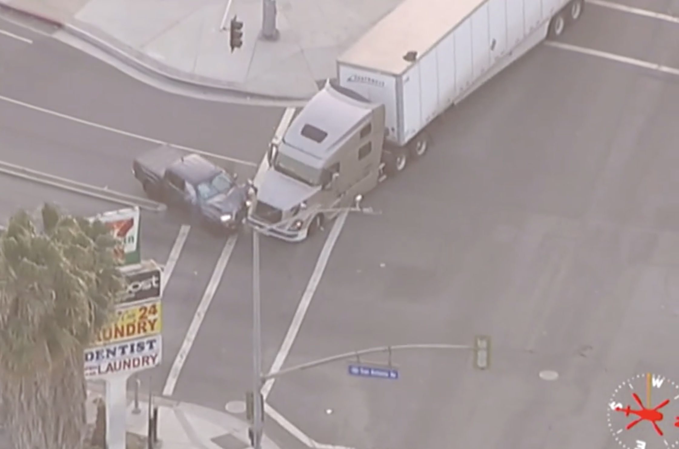 VIDEO: Trucker puts a stop to murder suspect fleeing from California cops