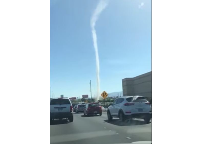 Dust devil gives Las Vegas highway drivers a show