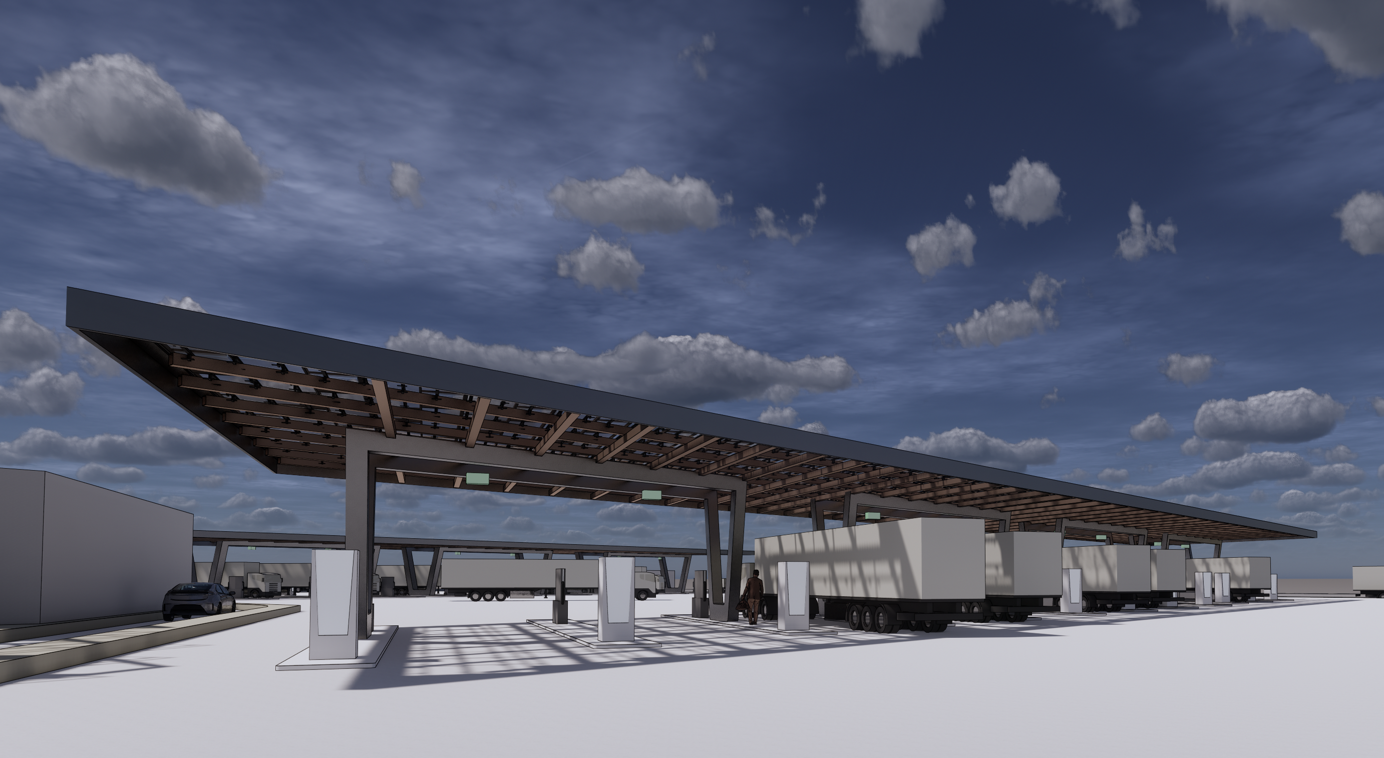 Company announces plan to build solar powered ‘E-Truck Stop’