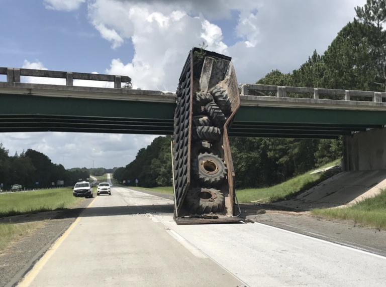 truck goes over bridge 2021